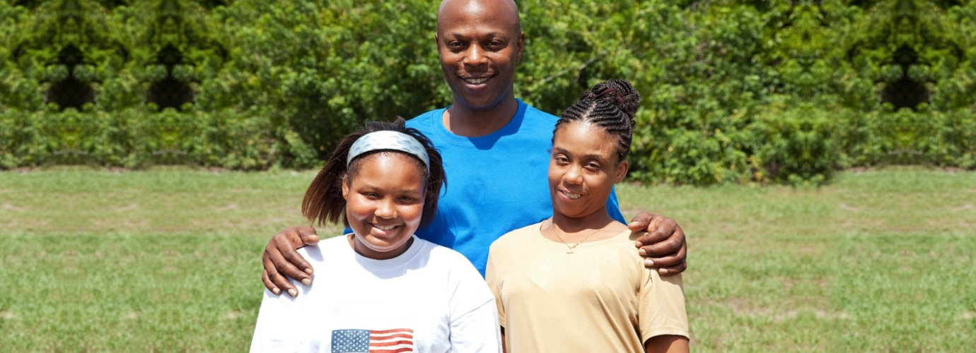 Portrait of a happy, smiling African-american family